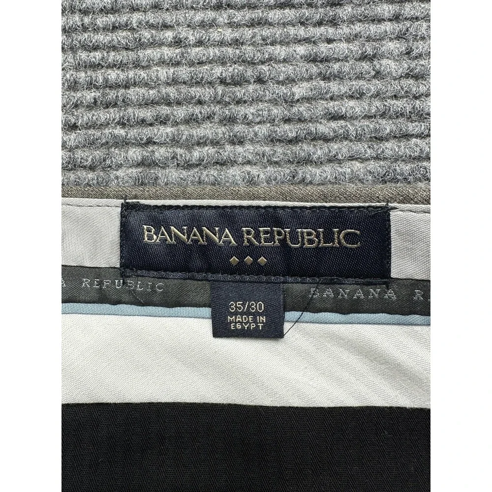 Banana Republic Pants Mens 35x30 Gray Brown Dress Slacks Stretch‎ Office